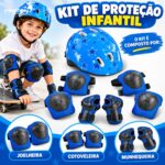 Kit De Proteção Infantil Completo Ajustável C/ Capacete Azul - BW521AZ - 6