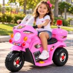 Mini Moto Elétrica Infantil 6v Rosa Luz Som Sirene Bagageiro - BW006RS - 6