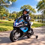 Mini Moto 12v Licenciada Bmw Hp4 Azul Música Luz - BW597AZ - 6