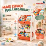 Organizador Estante De Brinquedos 3 Níveis 5 Compartimentos - BW475 - 6