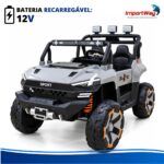 Carro Jipe Elétrico Infantil Controle Pedal Sons 12v Cinza - BW277RCZ - 7