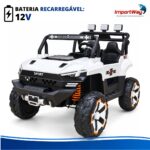 Carro Jipe Elétrico Infantil Controle Pedal Sons 12v Branco - BW277RBR - 7