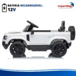 Carro Elétrico 12v Licenciado Land Rover Defender Branco - BW603BR - 7