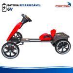 Kart Elétrico Infantil 6v Dobrável Banco Ajustável Vermelho - BW526VM - 7