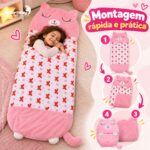 Saco De Dormir Cobertor Infantil Importway Rosa 135x50cm - BW227RS - 7