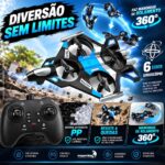 Drone Avião De Controle Remoto Aero Caça Jato 360° Azul - BW590AZ - 7