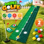 Jogo De Mini Golfe Infantil Com Pista De 2m Taco E Bolinhas - BW564 - 7