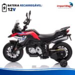 Mini Moto Bmw Gs F850 12v Licenciada Vermelho Luz Som - BW595VM - 7
