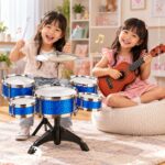 Kit Musical Instrumentos Mini Bateria E Violão Infantil Azul - BW559AZ - 7