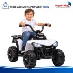 Mini Carro Elétrico Infantil 6v Utv Branco Som E Luzes Way - BW592BR - 7