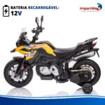 Mini Moto Bmw Gs F850 12v Licenciada Amarelo Luz Som Way - BW595AM - 7