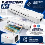 Plastificadora A4 300w 220v Quente E Fria Compacta Branca - IWE019BR - 7