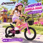 Bicicleta Infantil Aro 14 Com Rodinha Cesta Rosa - BW503RS - 7
