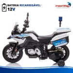 Mini Moto 12v Licenciada Bmw Gs F850 Branca Com Bagageiro - BW596BR - 7