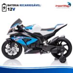 Mini Moto 12v Licenciada Bmw Hp4 Azul Música Luz - BW597AZ - 7