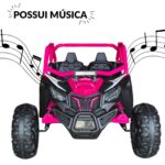 Quadriciclo Elétrico Infantil 24v Rosa Assento Duplo Luz Som - BW398RS - 8