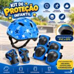 Kit De Proteção Infantil Completo Ajustável C/ Capacete Azul - BW520AZ - 8