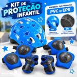 Kit De Proteção Infantil Completo Ajustável C/ Capacete Azul - BW521AZ - 8