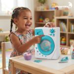 Mini Máquina De Lavar Roupa Infantil Elétrica C/ Cabide Luz - BW580 - 8