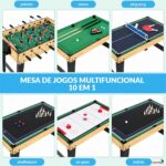 Mesa De Jogos Multifuncional 10x1 122x61x81cm Pebolim Sinuca - IWJ015MD - 8