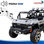 Carro Jipe Elétrico Infantil Controle Pedal Sons 12v Cinza - BW277RCZ - 9