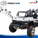 Carro Jipe Elétrico Infantil Controle Pedal Sons 12v Branco - BW277RBR - 9