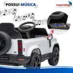 Carro Elétrico 12v Licenciado Land Rover Defender Branco - BW603BR - 9