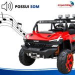 Carro Jipe Elétrico Infantil Controle Sons 12v Vermelho - BW277RVM - 9