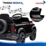 Carro Elétrico 12v Licenciado Land Rover Defender Preto - BW603PT - 9