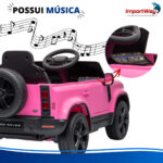 Carro Elétrico 12v Licenciado Land Rover Defender Rosa - BW603RS - 9