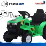 Carrinho Mini Trator Infantil Elétrico Verde 12v Carreta Pá - BW551VD - 9
