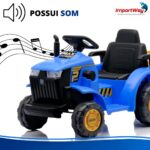 Carrinho Mini Trator Infantil Elétrico Azul 12v Carreta Pá - BW551AZ - 9