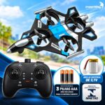Drone Avião De Controle Remoto Aero Caça Jato 360° Azul - BW590AZ - 9