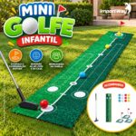 Jogo De Mini Golfe Infantil Com Pista De 2m Taco E Bolinhas - BW564 - 9