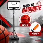 Cesta Tabela Basquete Infantil C/ Suporte Bola E Bomba De Ar - BW562 - 9