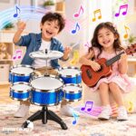 Kit Musical Instrumentos Mini Bateria E Violão Infantil Azul - BW559AZ - 9