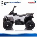 Mini Carro Elétrico Infantil 6v Utv Branco Som E Luzes Way - BW592BR - 9