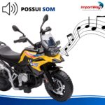 Mini Moto Bmw Gs F850 12v Licenciada Amarelo Luz Som Way - BW595AM - 9