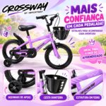 Bicicleta Infantil Aro 14 Com Rodinha Cesta Lilás - BW503RX - 9
