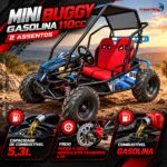 Mini Buggy Gasolina 110cc Azul Até 120kg Buginho 2 Assentos - IWBUG110AZ - 9
