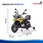 Mini Moto Bmw Gs F850 12v Licenciada Amarelo Luz Som Way - BW595AM - 3