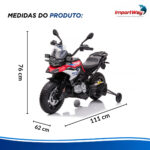 Mini Moto Bmw Gs F850 12v Licenciada Vermelho Luz Som - BW595VM - 3